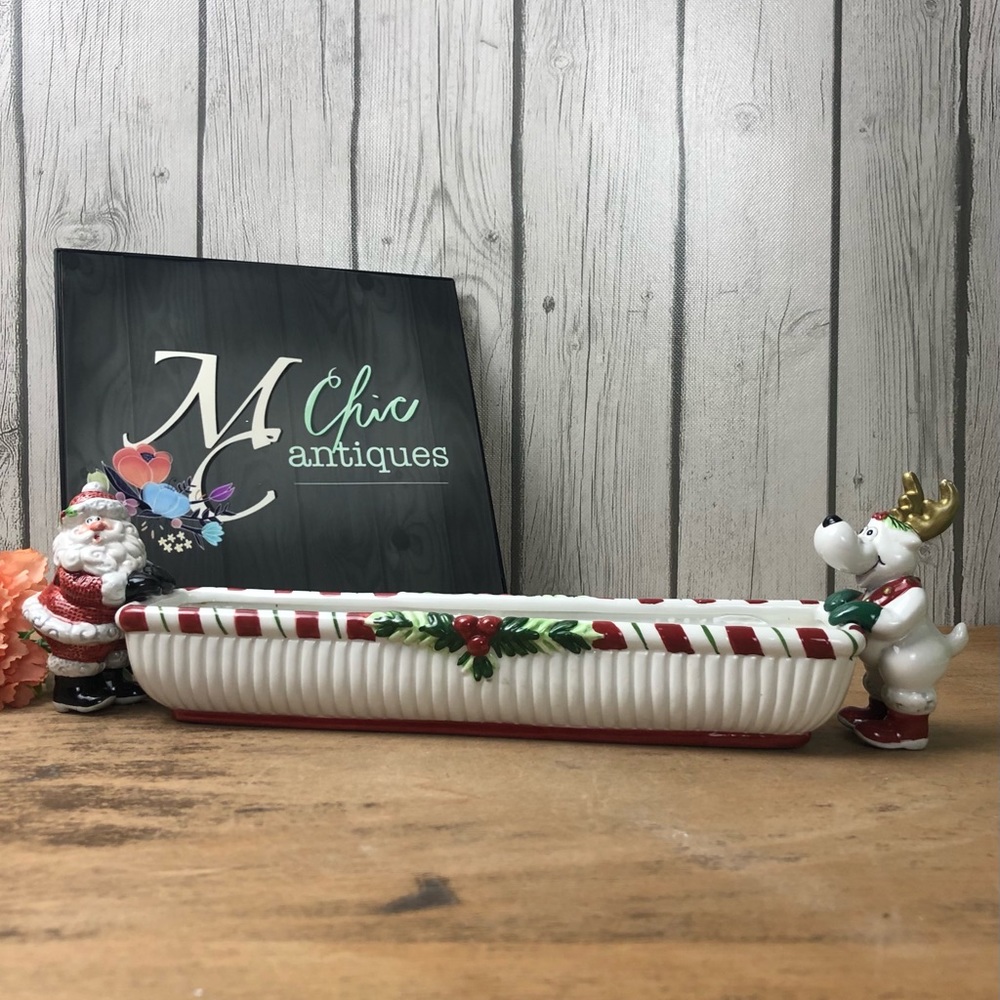 Fitz and Floyd Essentials Yuletide Holiday Cracker Tray